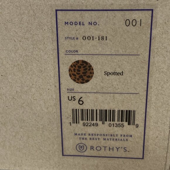 Rothys The Flat Spotted Leopard Animal Print Rounded Toe Ballet Flats Womens 6 - Picture 13 of 14